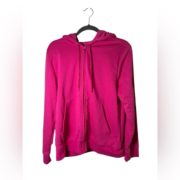 Adidas Women’s Full Zip Hoodie Sweatshirt XL Pink Long Sleeve - Picture 1 of 8